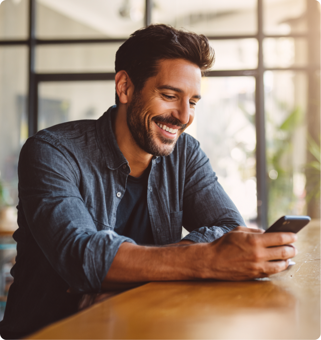 Person making secure payment on phone